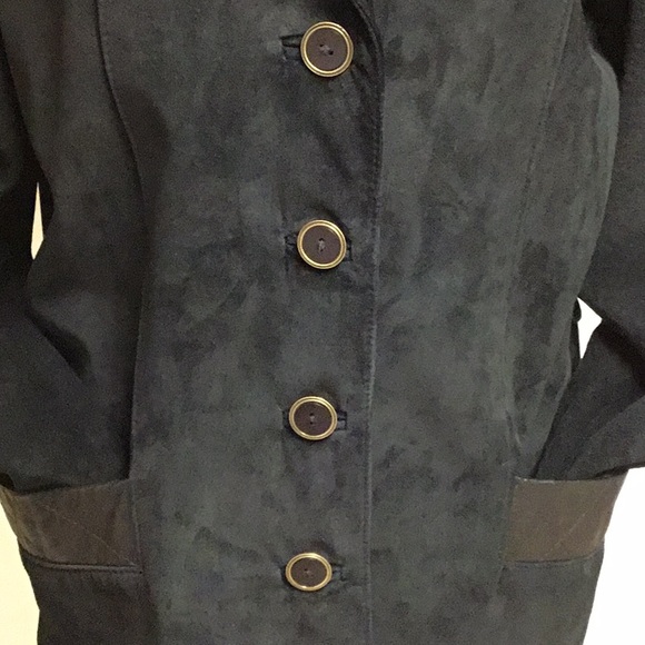 Danier Leather Suede Blazer with Leather Trim - Fully Lined - Picture 6 of 12